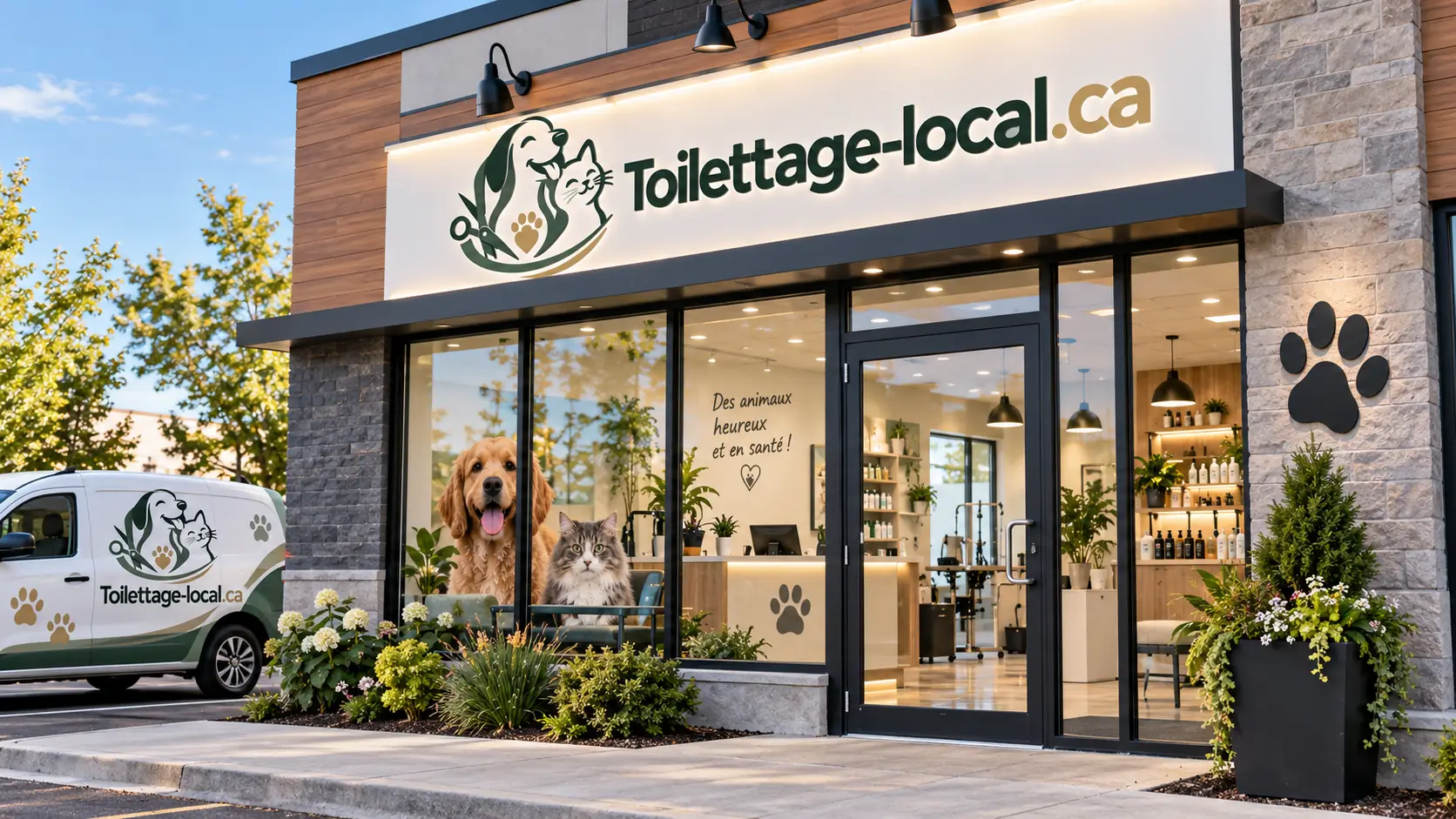 Façade d'un salon de toilettage